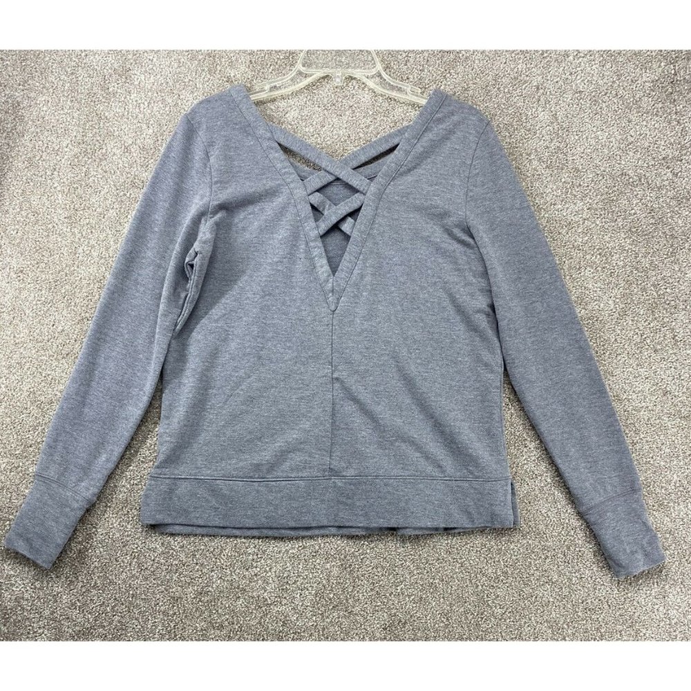 Old Navy Womens Size Small Gray Blouse With Thumb Hole